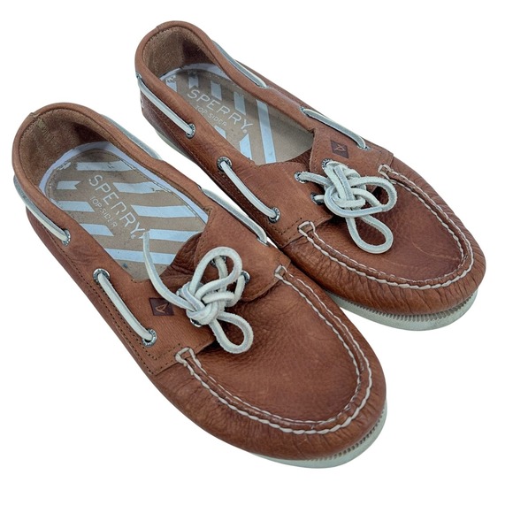 Sperry Top Sider Other - Sperry Top Sider Men's Brown Leather Boat Shoes Size 9  Lace Up Preppy Sailing